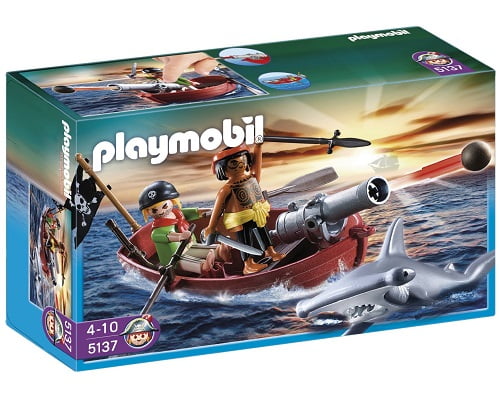 Bote pirata con tiburón de Playmobil barato, juguetes baratos, juguetes Playmobil baratos, chollos en juguetes, chollos Playmobil, ofertas Playmobil