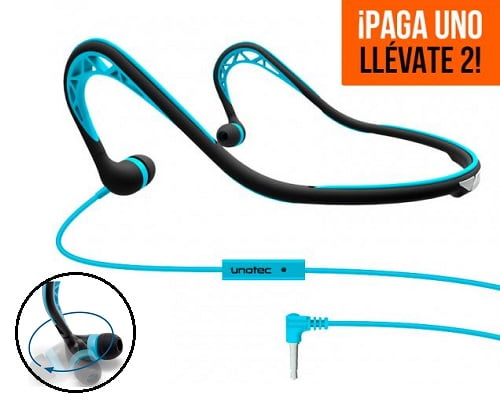 Auriculares deportivos Unotec Runlite baratos, chollos en auriculares deportivos, auriculares deportivos baratos