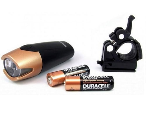 2 Luces frontales de bicicleta Duracell 3 LED baratas, luces LED para bicicletas baratas, chollos en luces LED para bicicletas, ofertas en luces LED para bicicletas