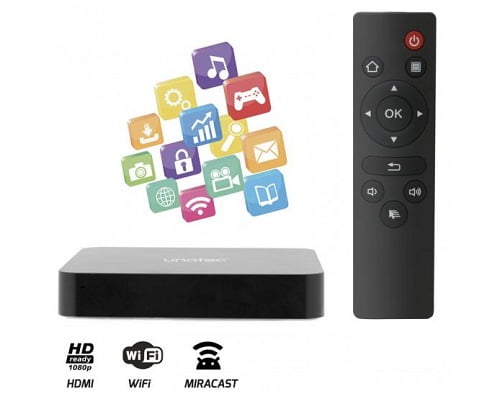 Unotec Tivibox III Quad Core Android TV barato, convertidor smartTV barato, internet en televisor barato, centros multimedia baratos