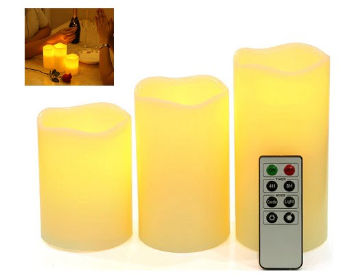 Pack de 3 velas de LED Songmics barato, velas de LED baratas, chollos en velas de LED, ofertas en velas de LED