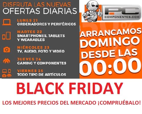 Black Friday 2016 en PCComponentes, ofertas del black Friday, chollos del Black Friday