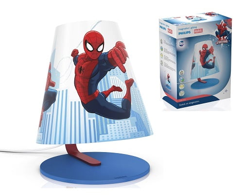 Lámpara de mesita LED Philips Marvel Spiderman barata, lámparas de mesita baratas, chollos en lámparas de mesa, ofertas en lámparas de mesa