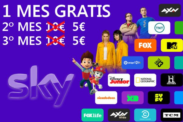 ¡TOMA CHOLLO! Disfruta de 1 mes gratis de Sky + 2 meses por sólo 5 euros.