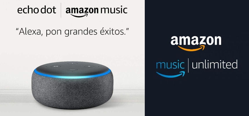 Altavoz inteligente Amazon Echo Dot + Amazon Music Unlimited barato, altavoces baratos, ofertas en altavoces inteligentes