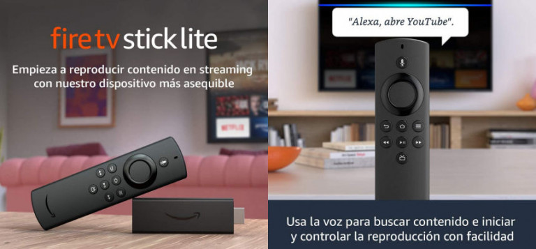 Pon un Smart TV completo en cualquier monitor, proyector o televisor: Amazon Fire TV Stick Lite solo 19,99 euros.