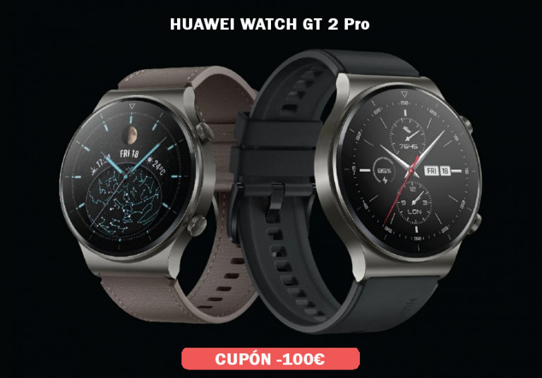 ¡TOMA CUPÓN! Smarwatch Huawei Watch GT 2 Pro sólo 199 euros. Descuento de 100 euros.