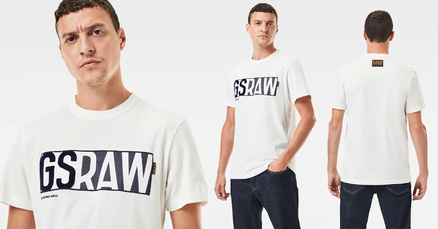 Camiseta G-Star Raw Denim Logo barata, ofertas en ropa de marca