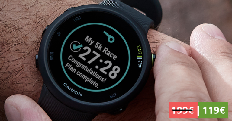¡TOMA CHOLLO! Pulsómetro GPS Garmin Forerunner 45 solo 119,99 euros. Descuento de 80 euros.