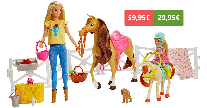 Barbie y Chelsea con caballos barato, ofertas en juguetes