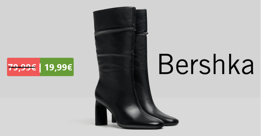 Botas de piel para mujer Bershka baratas, ofertas en botas de piel