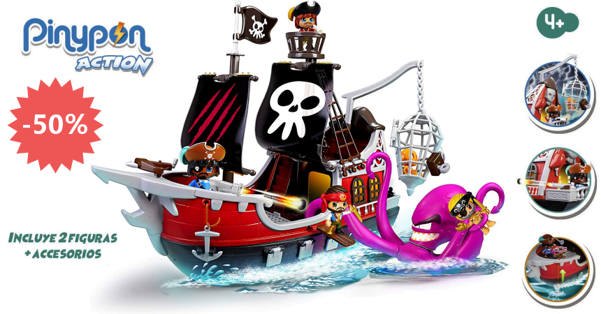 Juguete Pinypon Action - Barco pirata ataque al kraken barato, ofertas en juguetes