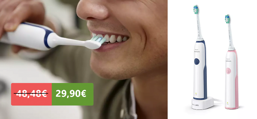 Pack de 2 cepillos de dientes eléctricos Philips Sonicare baratos, ofertas en cuidado personal