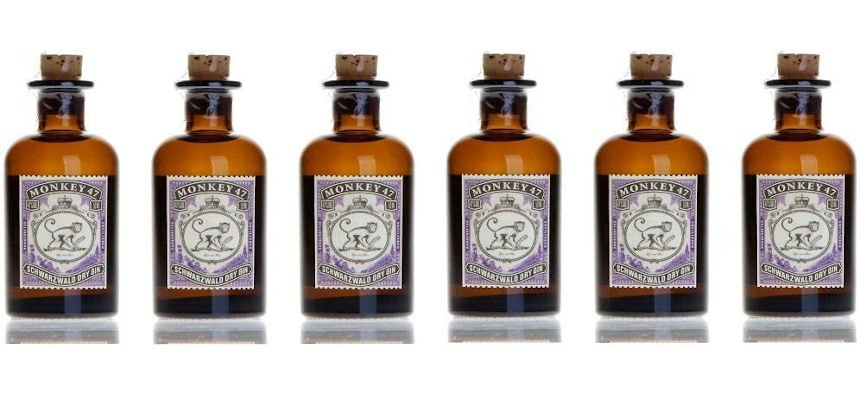 Pack de 6 mini botellas de ginebra Monkey 47 baratas Pack de 6 mini botellas de ginebra Monkey 47 baratas, ofertas en supermercado
