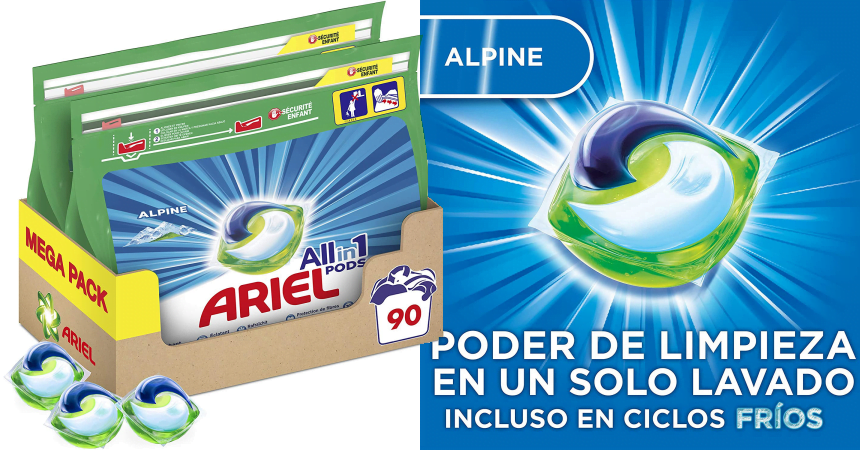 Chollo! 108 cápsulas de Ariel Pods All in One sólo 25€