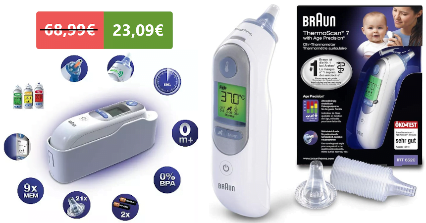 Termómetro digital de oído Braun IRT 6520 barato, ofertas en cuidado personal