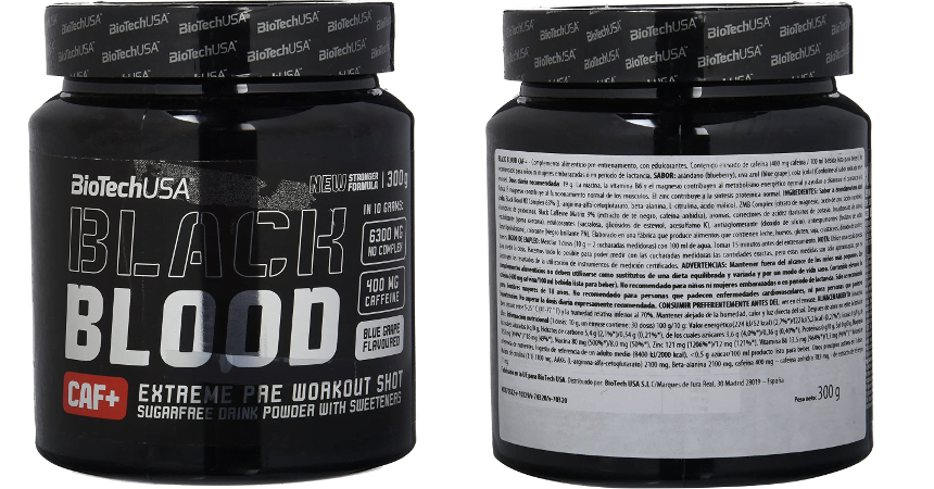 Fórmula pre-entreno Black Blood Caf+ barata, ofertas en suplementos