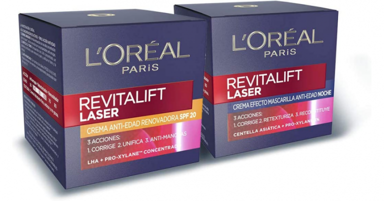 ¡Cuídate mucho! Pack 2 cremas L’Oréal Revitalift Laser noche y SPF 20 solo 20,30 euros. 40% de descuento.