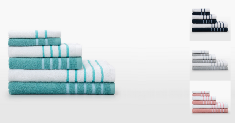 ¡TOMA CHOLLO! Juego de 6 toallas de baño Volga Basics solo 12,45 euros. 50% de descuento.