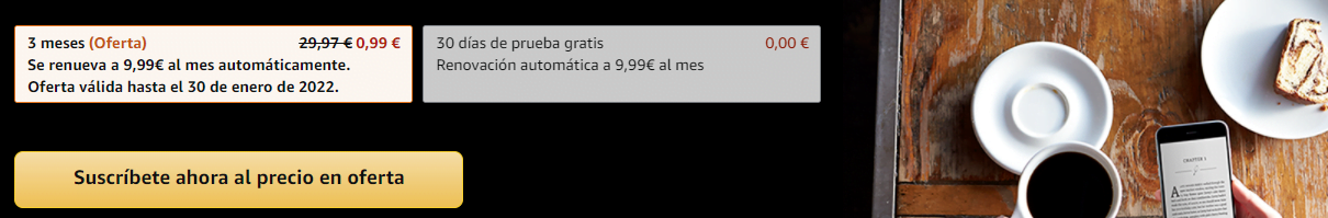 Consigue 3 meses de Kindle Unlimited (casi) gratis, solo 0,99 euros