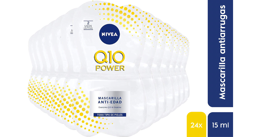 Pack de 24 mascarillas faciales Nivea Q10 antiedad baratas, ofertas en belleza