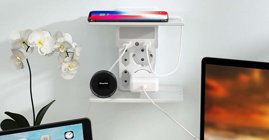 Regleta de pared Kinglink 8 en 1 barata, ofertas en regletas eléctricas, regletas eléctricas baratas