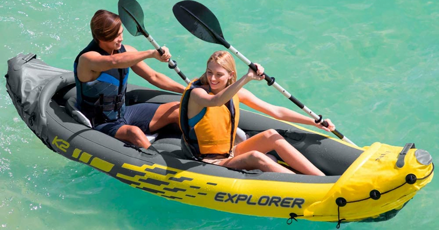 Kayak hinchable Intex Explorer K2 barato, ofertas en material deportivo