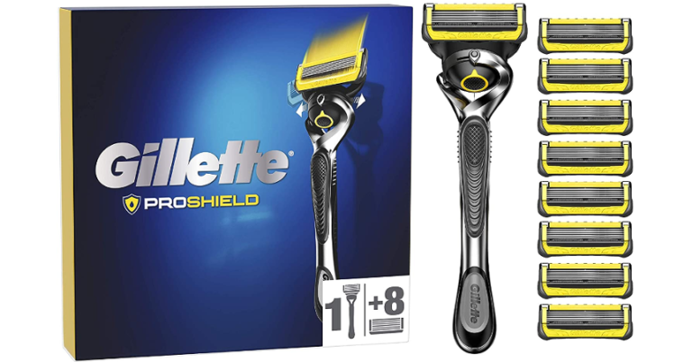¡TOMA CHOLLO! Maquinilla de afeitar Gillette ProShield con 9 cuchillas de recambio solo 21,55 euros. 61% de descuento. Mínimo histórico.