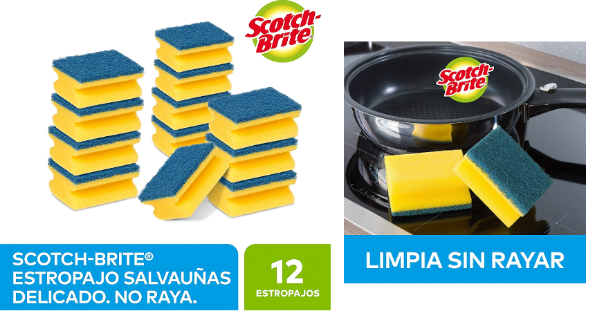 Pack de 12 estropajos Scoth Brite baratos, ofertas en hogar