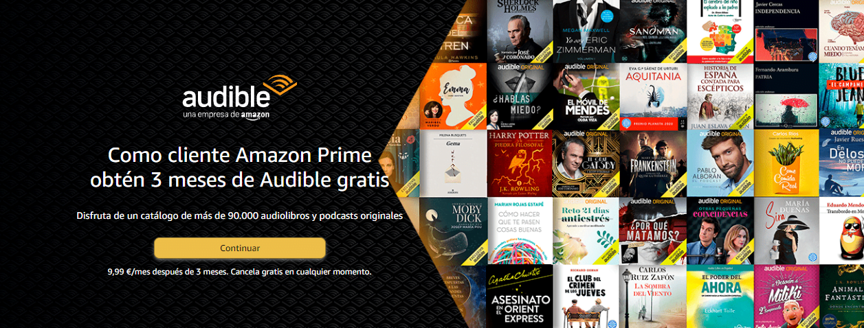 Amazon Audible gratis 3 meses