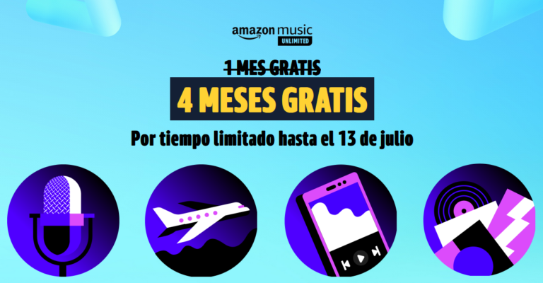 Consigue hasta 4 meses de Amazon Music Unlimited gratis. ¡Música ilimitada y sin permanencia!