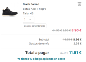 Black ¡TOMA CUPÓN! Botas Black Barred Axel II solo 11,91 euros. 73% de descuento.