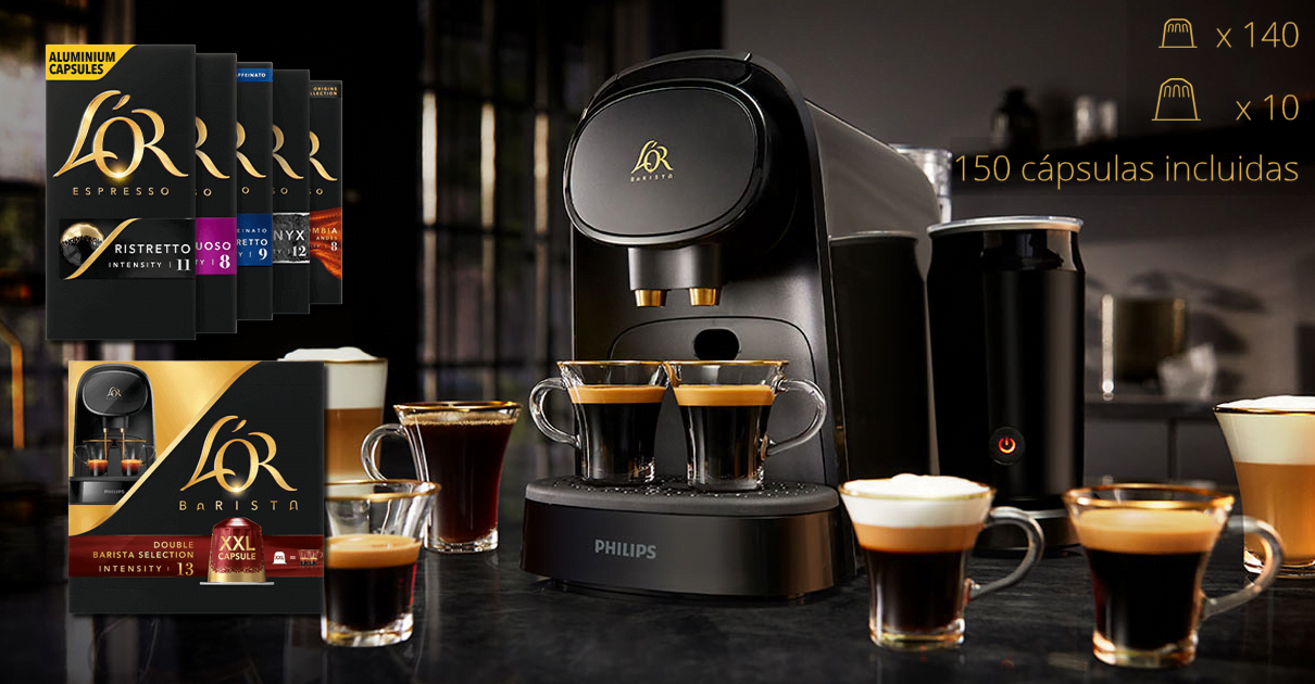 Cafetera L'Or Barista + 150 cápsulas solo 59€ (-100€)