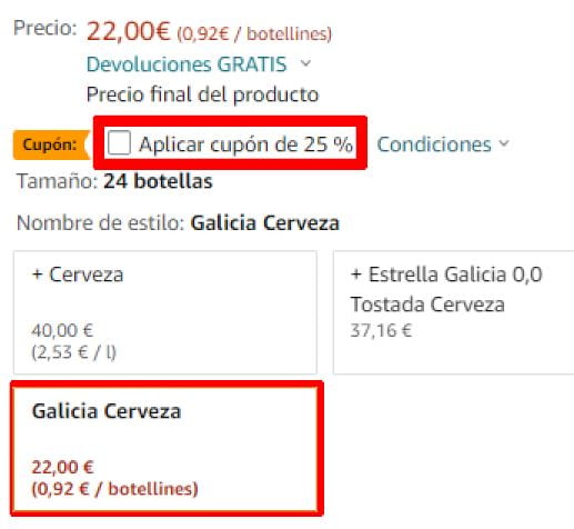 Estrella Galicia 1 Chollo para brindar: pack de 24 botellas de cerveza Estrella Galicia 330 ml solo 16,50€. Nº1 en ventas.