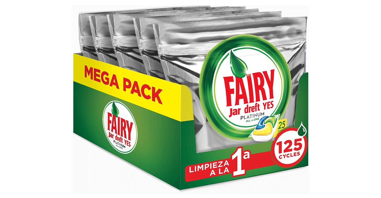 Detergente para lavavajillas Fairy Platinum All in One barato, ofertas en supermercado