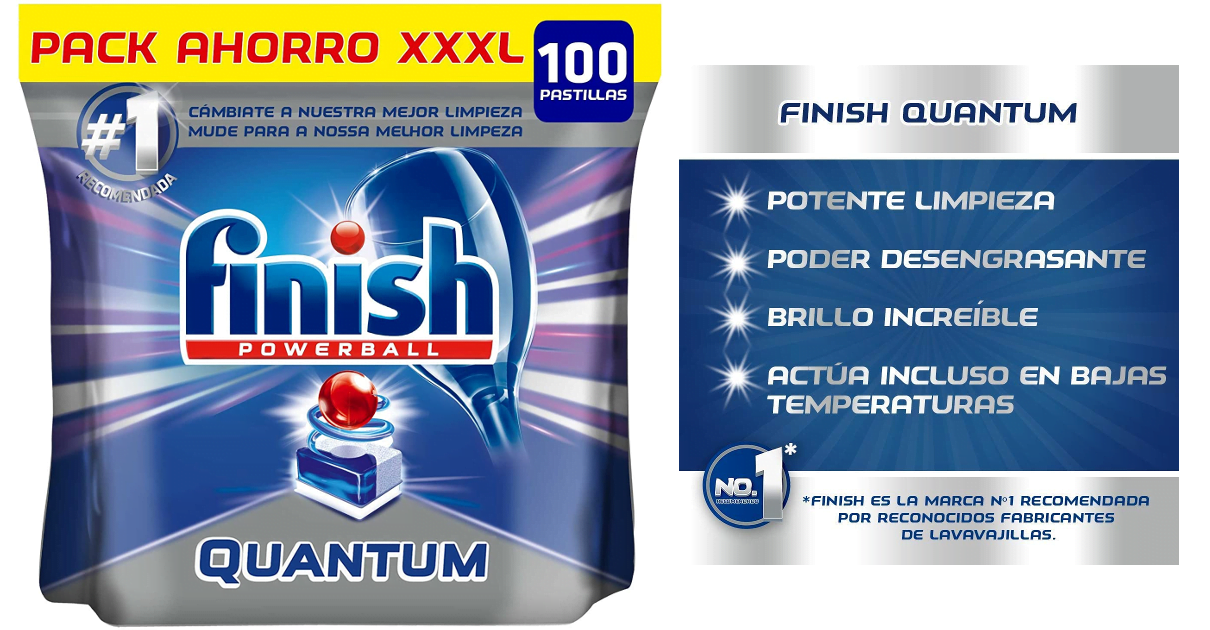 Pastillas Finish Powerball Quantum XXXL para lavavajillas baratas, ofertas en supermercado