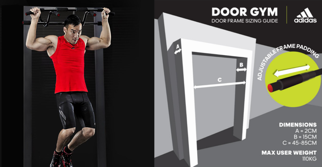 Ponerte en forma en casa por solo 18,65 euros es posible: barra de dominadas Adidas Door Gym con un 59% de descuento.
