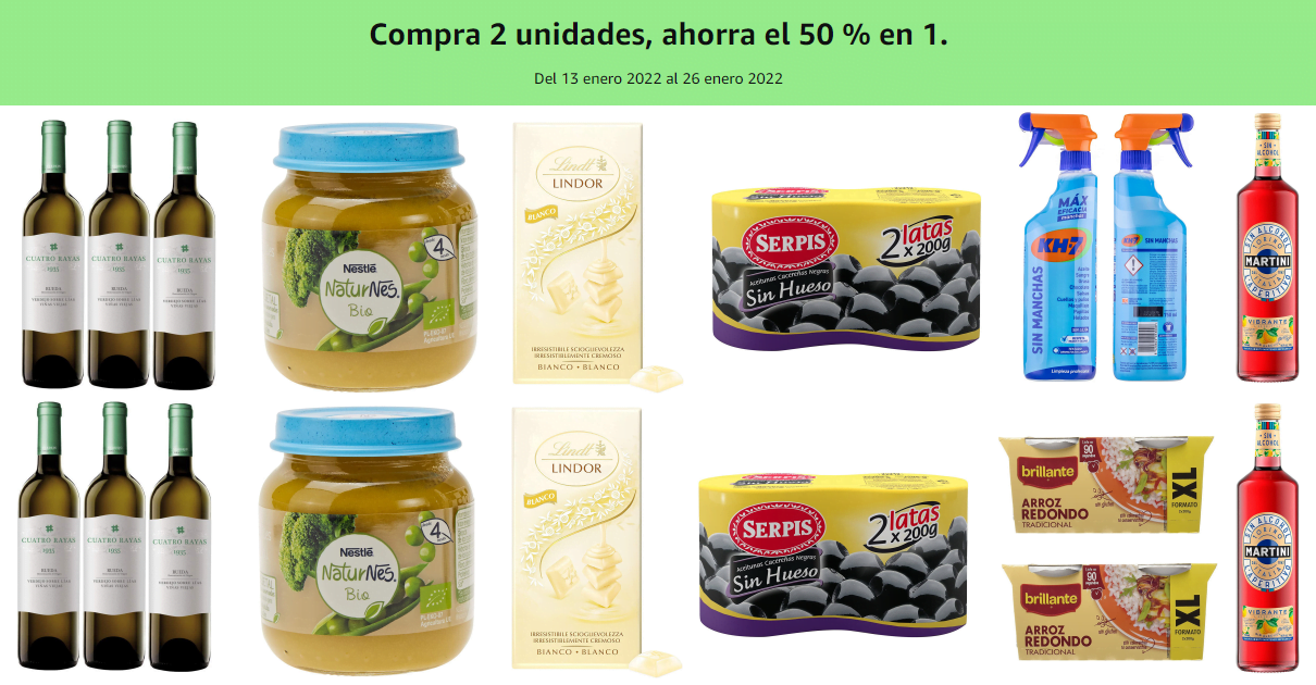 2ª Unidad al 50% de descuento en Amazon, productos baratos Amazon, ofertas Amazon