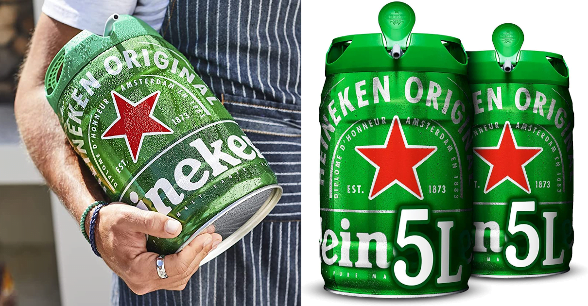Dos barriles de cerveza Heineken baratos, ofertas en supermercado