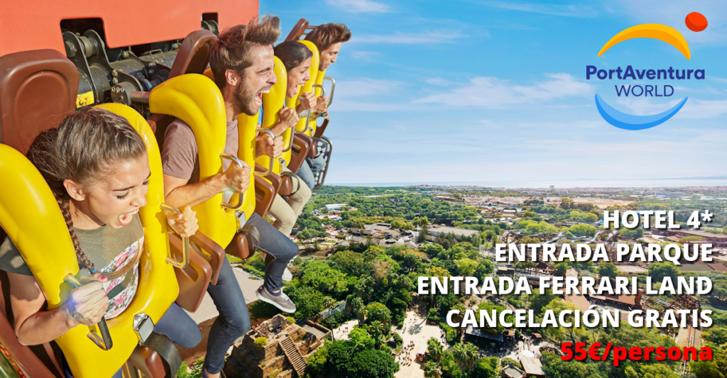 ¡Nos vamos a PortAventura! Acceso ilimitado + Ferrari Land + Noche de hotel temático 4* Gold River + cancelación gratis. Solo 55,50€/persona.