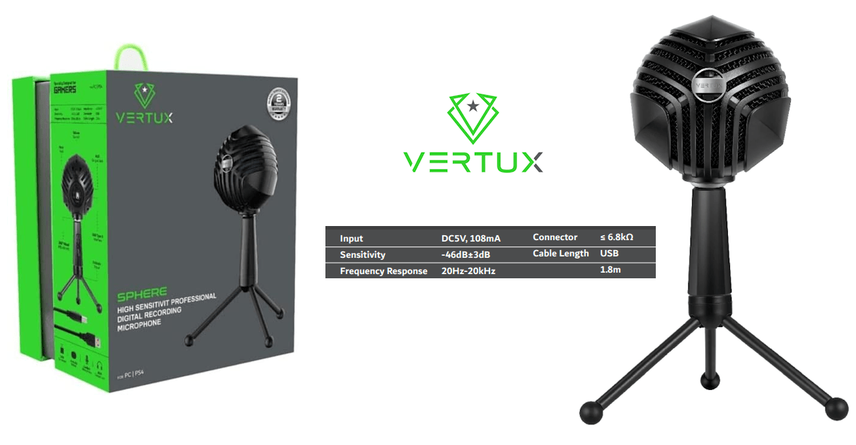 Comprar micrófono Vertux Sphere barato, ofertas en micrófonos, micrófonos gaming baratos