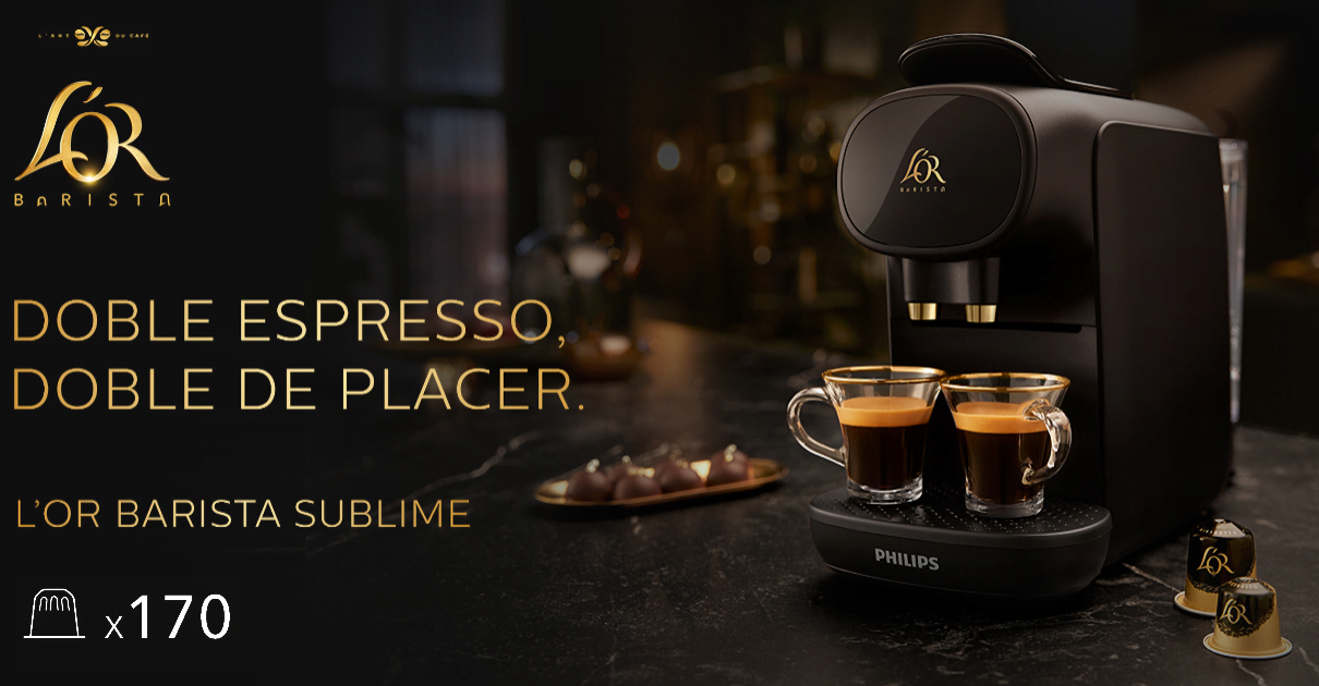 Comprar cafetera L'or oferta + 170 cápsulas, cafetera L'Or Barista Sublime barata, ofertas en cafeteras de cápsulas