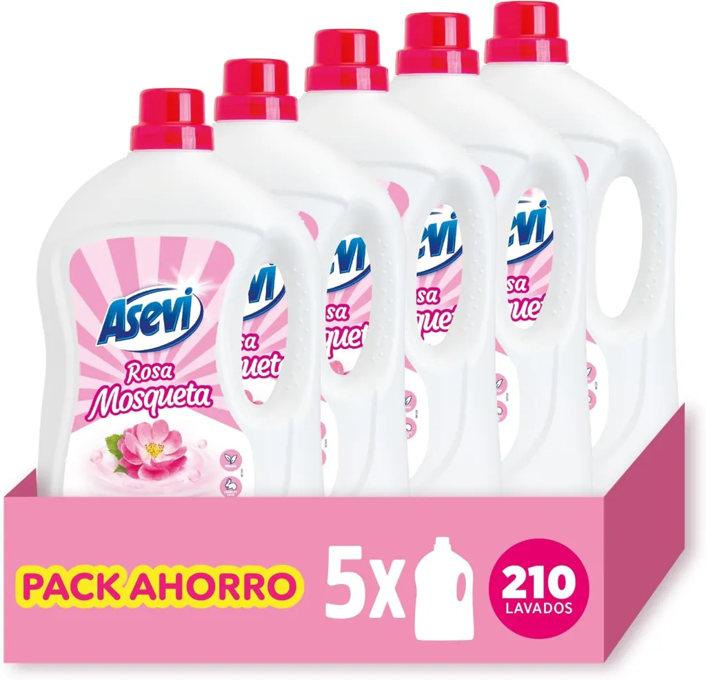 Asevi Detergente Líquido Rosa Mosqueta pack 5 (210 lavados)