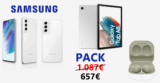 ¡Chollazo 3 en 1! Móvil Samsung Galaxy S21 5G + Tablet Galaxy Tab A8 + Auriculares Buds 2 por solo 657€. PVP de 1.097€.